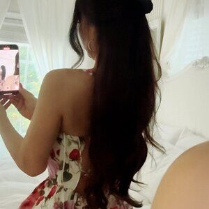 NWT Abercrombie Short-Sleeve Crinkle Satin Maxi Dress